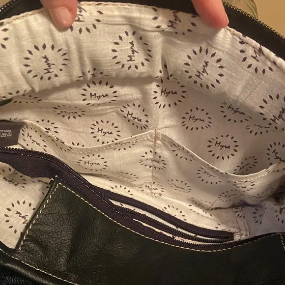 Myra Bag Black and Tan Antiquated Leather & Hairon Snake Print Bag - Picture 13 of 15